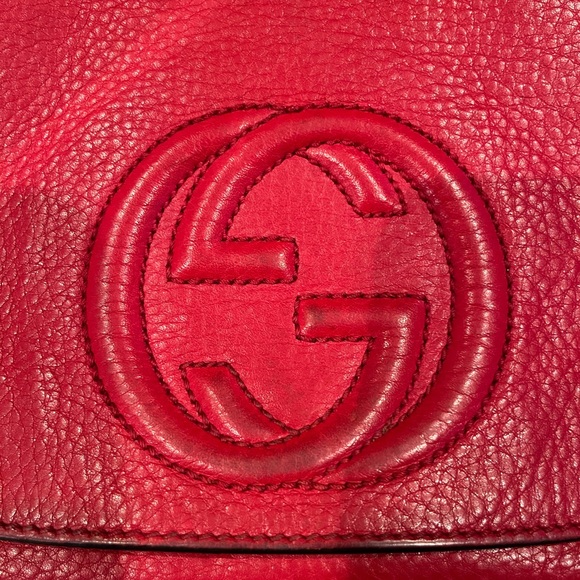 Gucci Soho 100% 💯 authentic red crossbody/ shoulder bag w gold chain - Picture 11 of 16